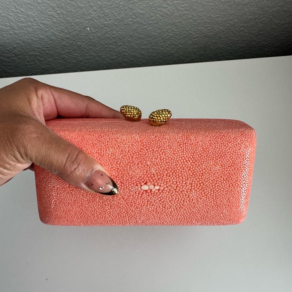 NWOT elegant KOTUR Shagreen Minaudiere stingray clutch - Picture 11 of 13